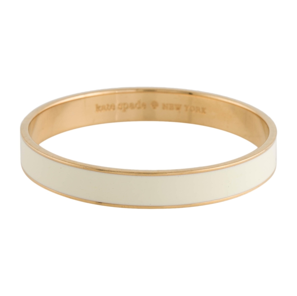 Kate Spade White Enamel 12K Gold Plated Creme de La Creme Bangle